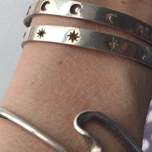 3 sterling silver cuffs S-M